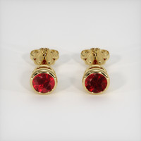 2.05 Ct.Tw. Ruby Earrings, 14K Yellow Gold 1