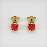 <span>1.39</span>&nbsp;<span class="tooltip-light">Ct.Tw.<span class="tooltiptext">Total Carat Weight</span></span> Ruby Earrings, 14K Yellow Gold 1