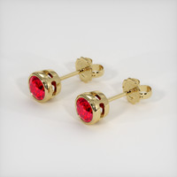 <span>1.39</span>&nbsp;<span class="tooltip-light">Ct.Tw.<span class="tooltiptext">Total Carat Weight</span></span> Ruby Earrings, 14K Yellow Gold 2