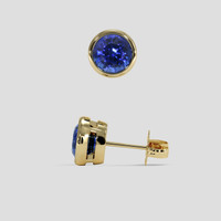<span>4.23</span>&nbsp;<span class="tooltip-light">Ct.Tw.<span class="tooltiptext">Total Carat Weight</span></span> Blue Sapphire Earrings, 14K Yellow Gold 2