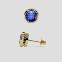 <span>4.58</span>&nbsp;<span class="tooltip-light">Ct.Tw.<span class="tooltiptext">Total Carat Weight</span></span> Blue Sapphire Earrings, 14K Yellow Gold 2