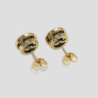<span>4.58</span>&nbsp;<span class="tooltip-light">Ct.Tw.<span class="tooltiptext">Total Carat Weight</span></span> Blue Sapphire Earrings, 14K Yellow Gold 4