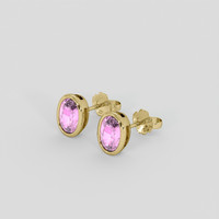 <span>1.70</span> <span class="tooltip-light">Ct.Tw.<span class="tooltiptext">Total Carat Weight</span></span> Pink Sapphire Earrings, 14K Yellow Gold 3