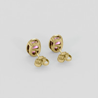 <span>1.70</span> <span class="tooltip-light">Ct.Tw.<span class="tooltiptext">Total Carat Weight</span></span> Pink Sapphire Earrings, 14K Yellow Gold 4