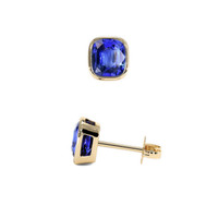 2.89 Ct.Tw. Blue Sapphire Earrings, 14K Yellow Gold 2