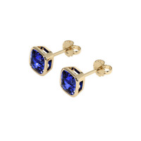 2.89 Ct.Tw. Blue Sapphire Earrings, 14K Yellow Gold 3