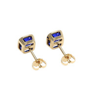 2.89 Ct.Tw. Blue Sapphire Earrings, 14K Yellow Gold 4