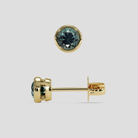 <span>0.72</span> <span class="tooltip-light">Ct.Tw.<span class="tooltiptext">Total Carat Weight</span></span> Bluish Green Sapphire Earrings, 14K Yellow Gold 2
