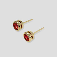 <span>1.01</span>&nbsp;<span class="tooltip-light">Ct.Tw.<span class="tooltiptext">Total Carat Weight</span></span> Ruby Earrings, 18K Yellow Gold 3