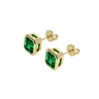 2.85 Ct.Tw. Emerald Earrings, 18K Yellow Gold 3
