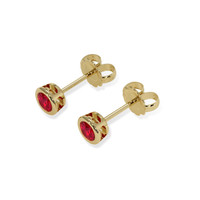 0.53 Ct.Tw. Ruby Earrings, 18K Yellow Gold 3
