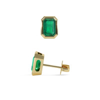 1.38 Ct.Tw. Emerald Earrings, 18K Yellow Gold 2