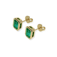 1.38 Ct.Tw. Emerald Earrings, 18K Yellow Gold 3