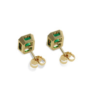 1.38 Ct.Tw. Emerald Earrings, 18K Yellow Gold 4