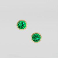 <span>0.94</span>&nbsp;<span class="tooltip-light">Ct.Tw.<span class="tooltiptext">Total Carat Weight</span></span> Emerald Earrings, 18K Yellow Gold 1