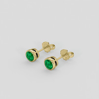 <span>0.94</span>&nbsp;<span class="tooltip-light">Ct.Tw.<span class="tooltiptext">Total Carat Weight</span></span> Emerald Earrings, 18K Yellow Gold 3