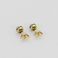 <span>0.94</span>&nbsp;<span class="tooltip-light">Ct.Tw.<span class="tooltiptext">Total Carat Weight</span></span> Emerald Earrings, 18K Yellow Gold 4