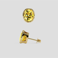 <span>7.17</span>&nbsp;<span class="tooltip-light">Ct.Tw.<span class="tooltiptext">Total Carat Weight</span></span> Yellow Sapphire Earrings, 18K Yellow Gold 2