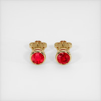 <span>0.98</span>&nbsp;<span class="tooltip-light">Ct.Tw.<span class="tooltiptext">Total Carat Weight</span></span> Ruby Earrings, 18K Yellow Gold 1