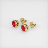 <span>0.98</span>&nbsp;<span class="tooltip-light">Ct.Tw.<span class="tooltiptext">Total Carat Weight</span></span> Ruby Earrings, 18K Yellow Gold 2