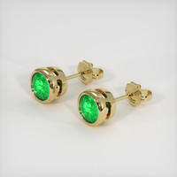 <span>1.52</span>&nbsp;<span class="tooltip-light">Ct.Tw.<span class="tooltiptext">Total Carat Weight</span></span> Emerald Earrings, 18K Yellow Gold 2