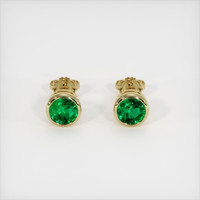 <span>1.64</span>&nbsp;<span class="tooltip-light">Ct.Tw.<span class="tooltiptext">Total Carat Weight</span></span> Emerald Earrings, 18K Yellow Gold 1