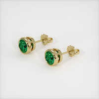 <span>1.64</span>&nbsp;<span class="tooltip-light">Ct.Tw.<span class="tooltiptext">Total Carat Weight</span></span> Emerald Earrings, 18K Yellow Gold 2