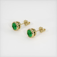 <span>3.20</span>&nbsp;<span class="tooltip-light">Ct.Tw.<span class="tooltiptext">Total Carat Weight</span></span> Emerald Earrings, 18K Yellow Gold 2