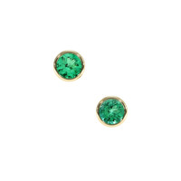 <span>0.61</span>&nbsp;<span class="tooltip-light">Ct.Tw.<span class="tooltiptext">Total Carat Weight</span></span> Emerald Earrings, 18K Yellow Gold 1