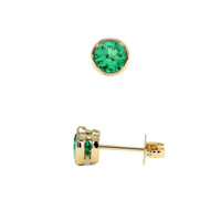 <span>0.61</span>&nbsp;<span class="tooltip-light">Ct.Tw.<span class="tooltiptext">Total Carat Weight</span></span> Emerald Earrings, 18K Yellow Gold 2