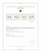 Studs Emerald Earrings 0.48 Ct.Tw.Total Carat Weight, 18K Yellow Gold Appraisal