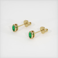 Studs Emerald Earrings 0.48 Ct.Tw.Total Carat Weight, 18K Yellow Gold Preview