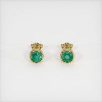 <span>2.73</span>&nbsp;<span class="tooltip-light">Ct.Tw.<span class="tooltiptext">Total Carat Weight</span></span> Emerald Earrings, 18K Yellow Gold 1