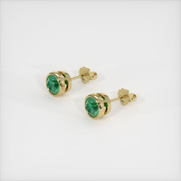 <span>2.73</span>&nbsp;<span class="tooltip-light">Ct.Tw.<span class="tooltiptext">Total Carat Weight</span></span> Emerald Earrings, 18K Yellow Gold 2