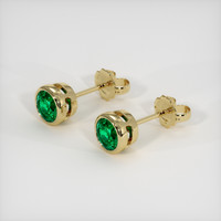 <span>0.75</span>&nbsp;<span class="tooltip-light">Ct.Tw.<span class="tooltiptext">Total Carat Weight</span></span> Emerald Earrings, 18K Yellow Gold 2