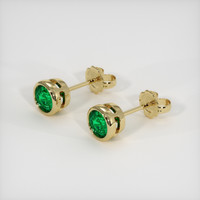 <span>0.69</span>&nbsp;<span class="tooltip-light">Ct.Tw.<span class="tooltiptext">Total Carat Weight</span></span> Emerald Earrings, 18K Yellow Gold 2