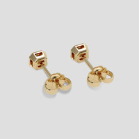 <span>0.43</span>&nbsp;<span class="tooltip-light">Ct.Tw.<span class="tooltiptext">Total Carat Weight</span></span> Pinkish Purple Sapphire Earrings, 18K Yellow Gold 4