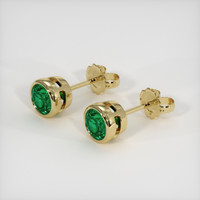 <span>0.62</span>&nbsp;<span class="tooltip-light">Ct.Tw.<span class="tooltiptext">Total Carat Weight</span></span> Emerald Earrings, 18K Yellow Gold 2