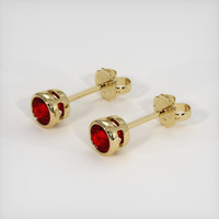 <span>1.14</span>&nbsp;<span class="tooltip-light">Ct.Tw.<span class="tooltiptext">Total Carat Weight</span></span> Ruby Earrings, 18K Yellow Gold 2