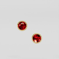 <span>1.22</span>&nbsp;<span class="tooltip-light">Ct.Tw.<span class="tooltiptext">Total Carat Weight</span></span> Ruby Earrings, 18K Yellow Gold 1