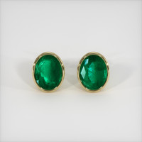 <span>2.42</span>&nbsp;<span class="tooltip-light">Ct.Tw.<span class="tooltiptext">Total Carat Weight</span></span> Emerald Earrings, 18K Yellow Gold 1