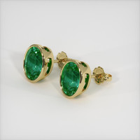 <span>2.42</span>&nbsp;<span class="tooltip-light">Ct.Tw.<span class="tooltiptext">Total Carat Weight</span></span> Emerald Earrings, 18K Yellow Gold 2