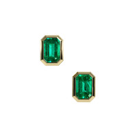 1.23 Ct.Tw. Emerald Earrings, 18K Yellow Gold 1