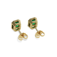 1.23 Ct.Tw. Emerald Earrings, 18K Yellow Gold 4