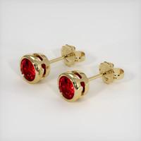 3.07 Ct.Tw. Ruby Earrings, 18K Yellow Gold 2