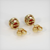 3.07 Ct.Tw. Ruby Earrings, 18K Yellow Gold 4