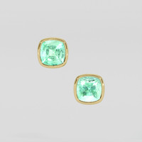 <span>2.21</span> <span class="tooltip-light">Ct.Tw.<span class="tooltiptext">Total Carat Weight</span></span> Emerald Earrings, 18K Yellow Gold 1