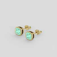 <span>2.21</span> <span class="tooltip-light">Ct.Tw.<span class="tooltiptext">Total Carat Weight</span></span> Emerald Earrings, 18K Yellow Gold 3