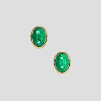 <span>1.45</span> <span class="tooltip-light">Ct.Tw.<span class="tooltiptext">Total Carat Weight</span></span> Emerald Earrings, 18K Yellow Gold 1