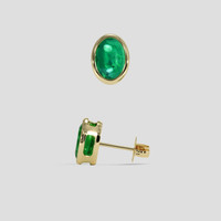 <span>1.45</span> <span class="tooltip-light">Ct.Tw.<span class="tooltiptext">Total Carat Weight</span></span> Emerald Earrings, 18K Yellow Gold 2